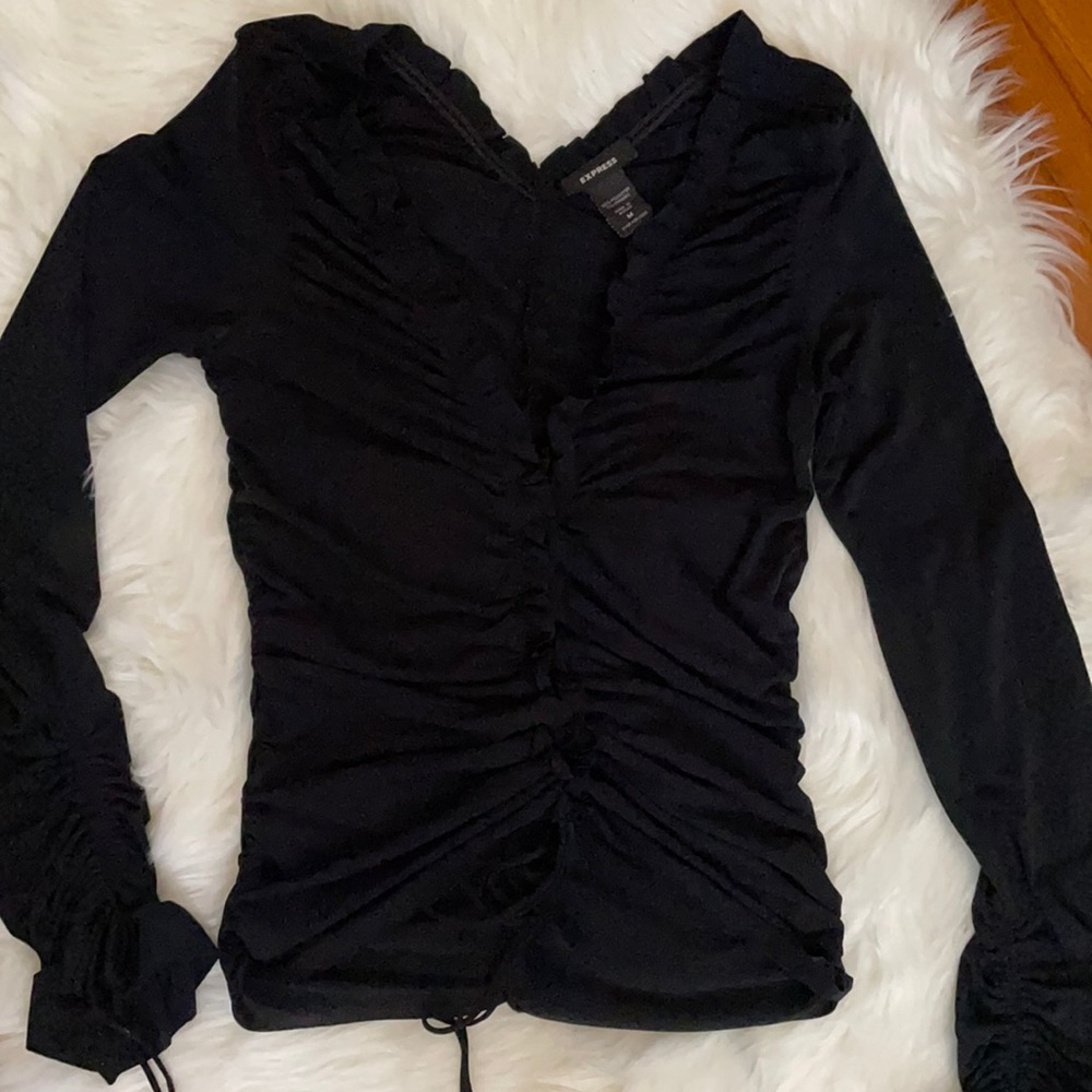 Express long sleeve rusched blouse.